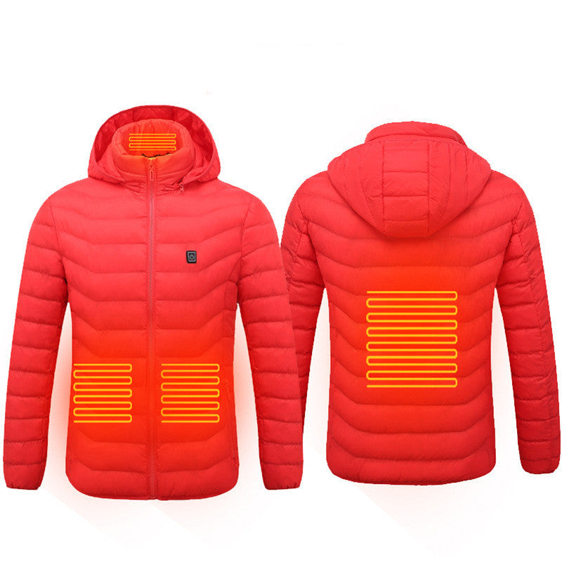 Winter Heated Jacket USB Electric Cotton Coat Zip Up Heater Thermal Clothing Heating Vest For Men