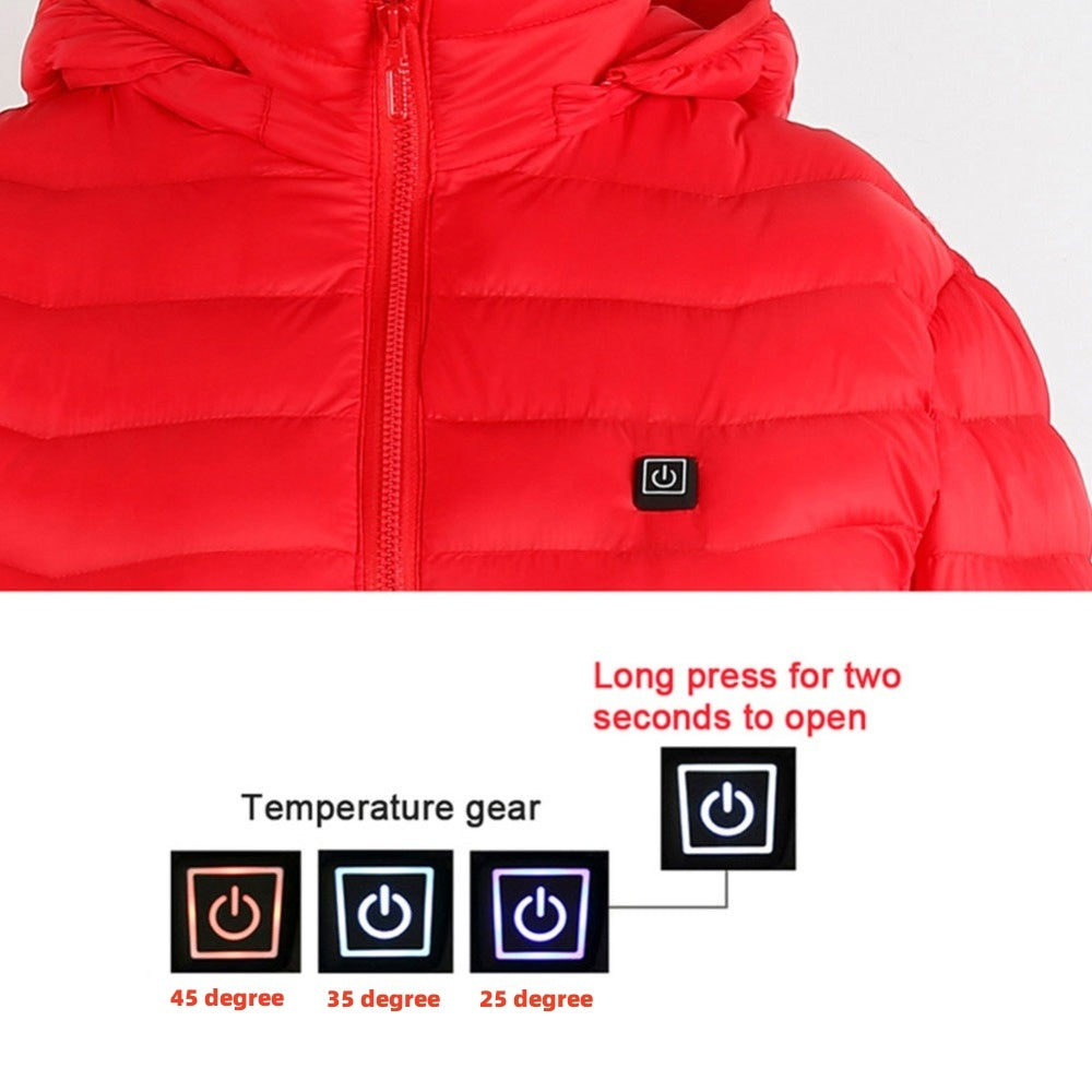 Winter Heated Jacket USB Electric Cotton Coat Zip Up Heater Thermal Clothing Heating Vest For Men