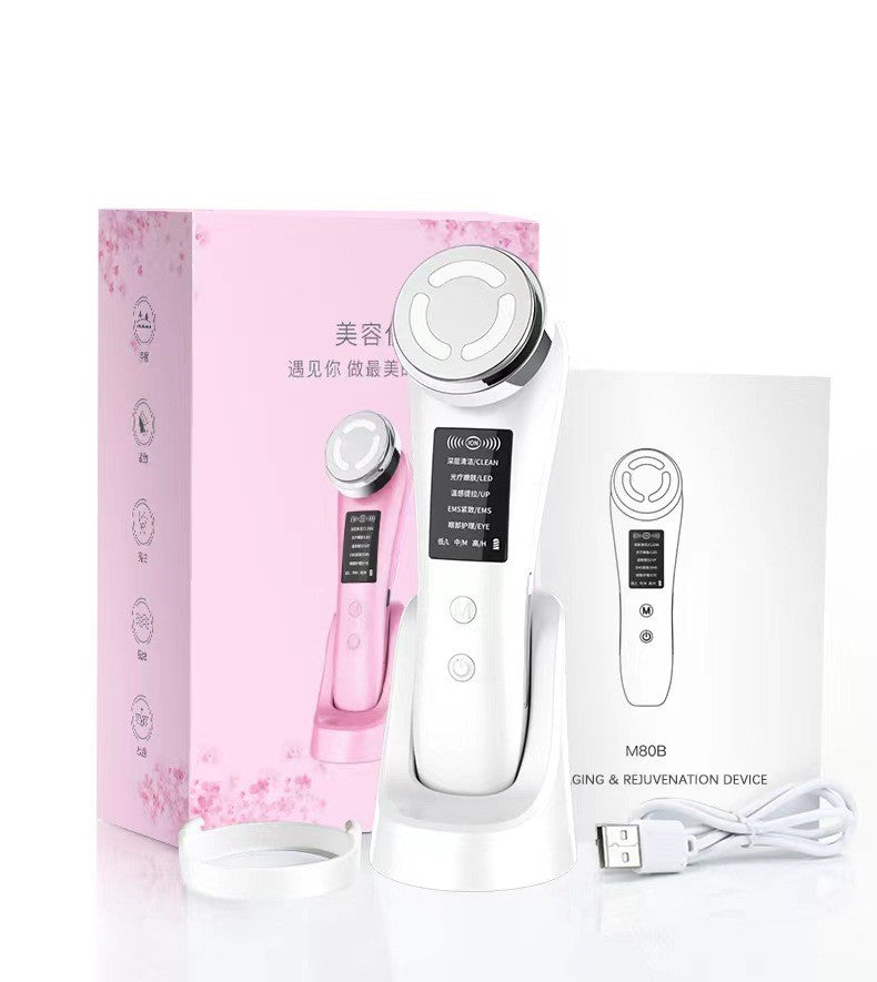 Household Color Light Beauty Wand Micro-current Facial Massage Cleaning