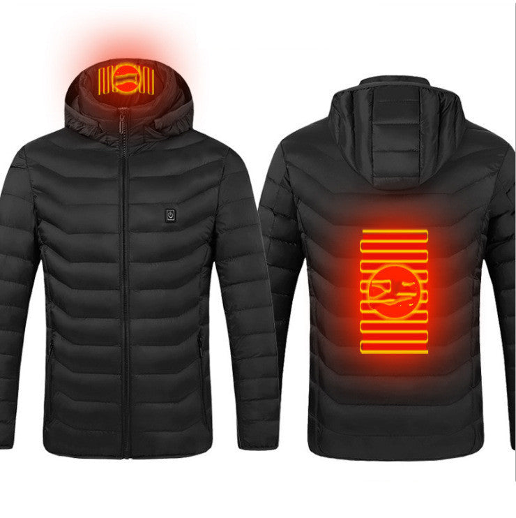 Winter Heated Jacket USB Electric Cotton Coat Zip Up Heater Thermal Clothing Heating Vest For Men
