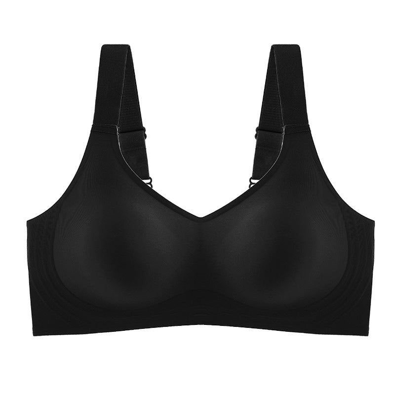 LaTeX Large Shoulder Strap Jelly Stick Seamless Push Up Bra