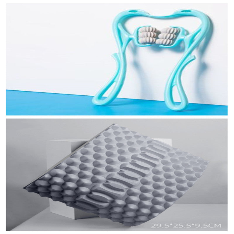 Six Roller Cervical Neck Massager With 360 Degree Rotating Dual Massage Balls For Deep Tissue Relief