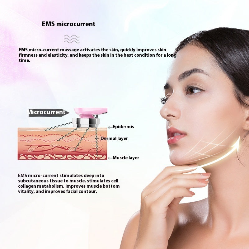 Household Color Light Beauty Wand Micro-current Facial Massage Cleaning