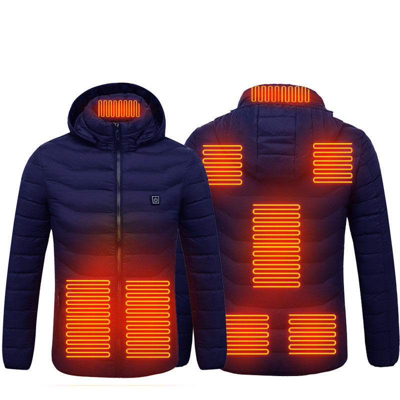Winter Heated Jacket USB Electric Cotton Coat Zip Up Heater Thermal Clothing Heating Vest For Men
