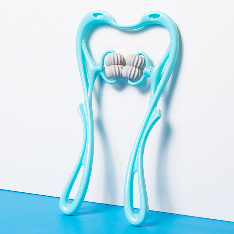 Six Roller Cervical Neck Massager With 360 Degree Rotating Dual Massage Balls For Deep Tissue Relief