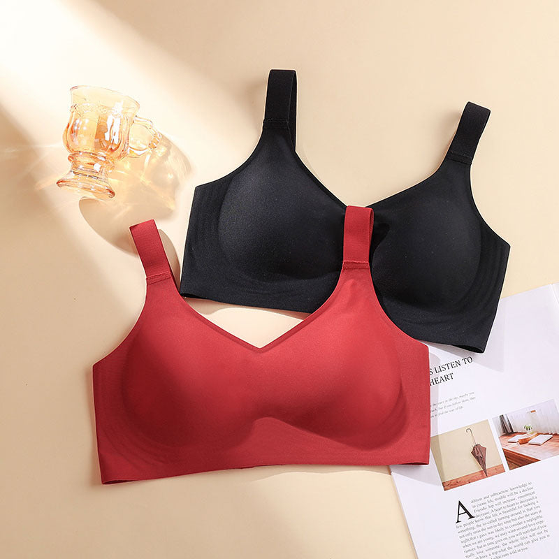 LaTeX Large Shoulder Strap Jelly Stick Seamless Push Up Bra