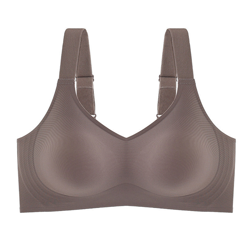 LaTeX Large Shoulder Strap Jelly Stick Seamless Push Up Bra