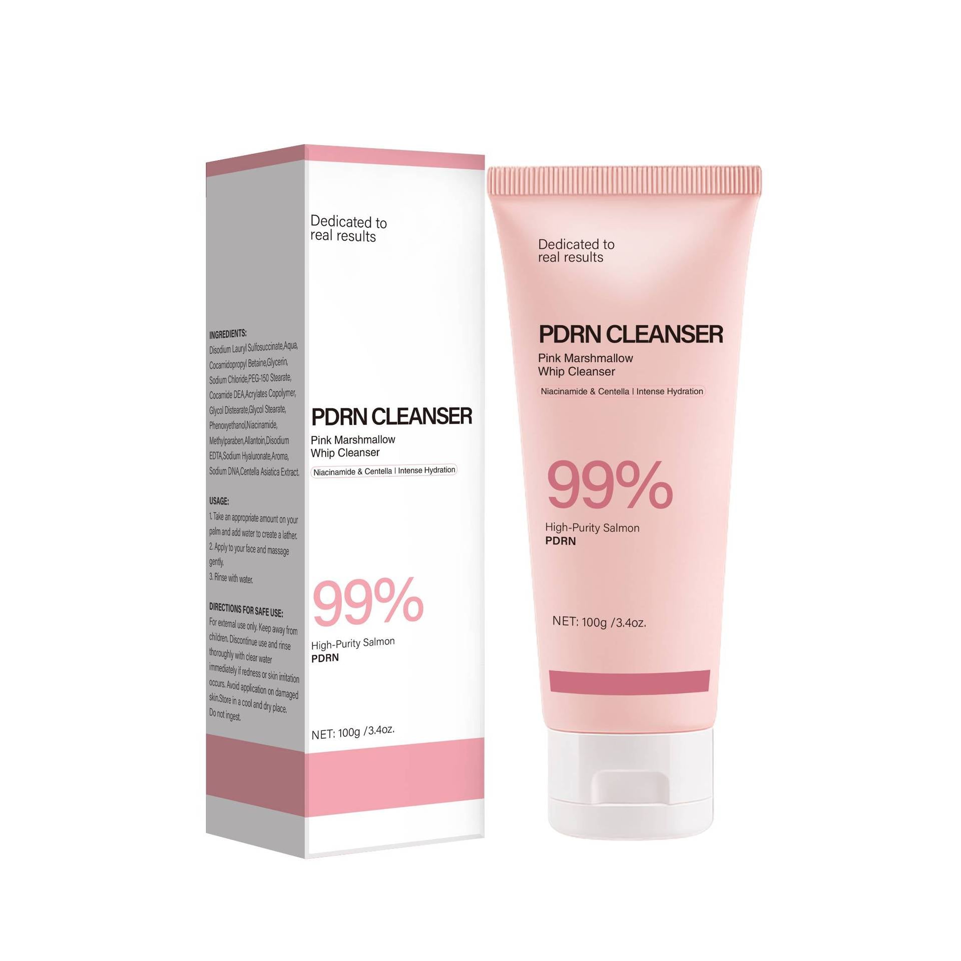 PDRN Cotton Candy Foam Facial Cleanser 100g Gentle Foaming Cleanser For All Skin Types