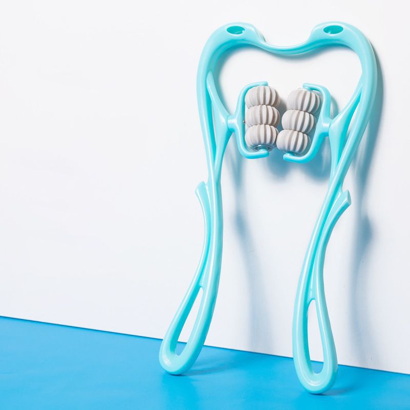 Six Roller Cervical Neck Massager With 360 Degree Rotating Dual Massage Balls For Deep Tissue Relief