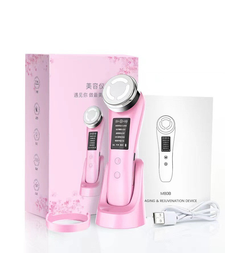 Household Color Light Beauty Wand Micro-current Facial Massage Cleaning